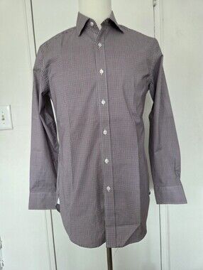 J. Crew Men's Red and White Checkered Button Down Shirt